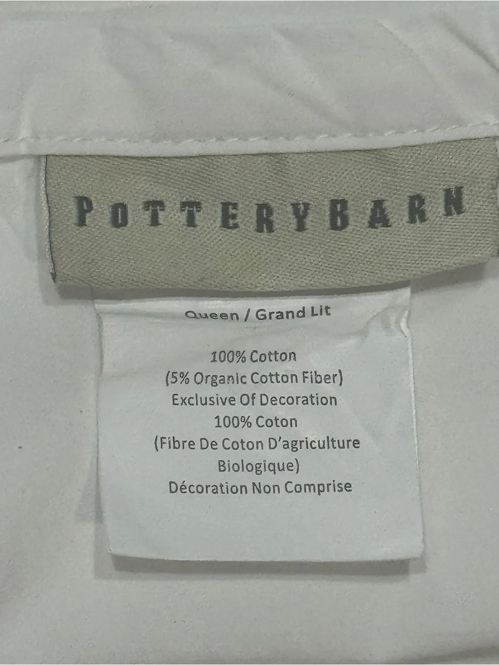 Pottery Barn crisp white